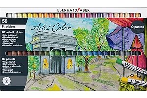 EBERHARD FABER 522050 -Pastello a olio Artist Colour, 50 pastelli a olio indistruttibili di 9 mm di diametro