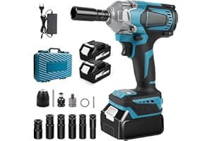 LIROPAU Llave de Impacto Inalámbrica Brushless 700Nm Atornillador Impacto 18V Brushless Pistola de Impacto Bateria 1/2 Pistola de Impacto Electrica con 2x3.0Ah Baterías, Cargador Rápido,6 Tomas de Impacto