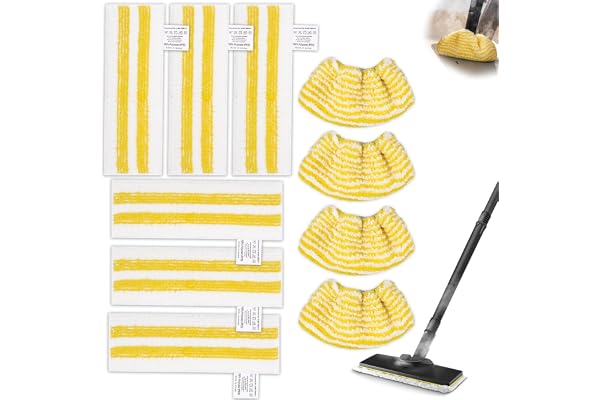 10 stycken ersättningsmikrofiberduksset kompatibelt, för Kärcher ångtvätt EasyFix SC1, SC2, SC3, SC4, SC5, Kärcher ångtvätt tillbehör (6 x golvmunstycke 4 x handmunstycke)