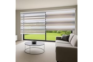 Estores Noche y Día de Calidad con Doble Tejido Elegantes para Ventanas de Interior y Puertas. Elige la privacidad y el Paso de la luz STORESDECO Tricolor 140 x 180 cm (Ancho x Largo)