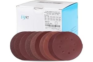 D253-125mm 8 holes Sanding Discs,120PCS Red Hook and Loop Sanding Pads, Sandpaper Sheet for Random Orbital Sander, 12 of Each Grit 60/80/100/120/180/240/320/400/600/800 - D DMS DIMEISI