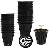 Wkjeneare 60 Pieces Mesh Flower Pot Net Hydroponic Basket, Hydroponic Netto Pot Pots, Hydroponic Mesh Pots, for Garden, Balco