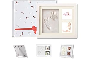 Cnwinu Baby Hand And Footprint Kit 28×23cm,Baby Photo Album,Baby Casting Kit With Clay,Newborn Baby Gifts,New Mum Gifts,Baby Shower Gifts,Baby Essentials For Newborn Memorial,Paw Print Kit For Dogs