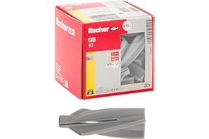 Fischer Tasselli GB 10 per Calcestruzzo Cellulare e Gasbeton, Diametro Foro 10 mm, 20 Pz, 50492