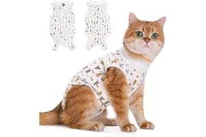 CGLRybO Cat Professional Recovery Suit for Abdominal Wounds or Skin Diseases, E-Collar Alternative for Cats, After Surgery Wear, Pajama Suit