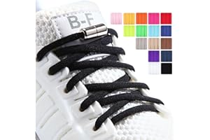 Olukssck 2 Paires Lacets Élastiques pour Enfants et Adultes | Caoutchouc Avec Fermeture en Métal - Sans Laçage | pour Toutes Les Chaussures de Sport