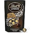 Lindt bombones LINDOR CORNET chocolate negro al 70% de cacao, delicioso bombón con interior de chocolate cremoso, chocolate L
