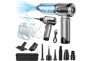 Grixz Aspiradora de mano, aspiradora de mano inalámbrica, 15000 Pa, mini aspiradora ligera y Air Duster, recargable portátil para coche, casa, oficina, cocina