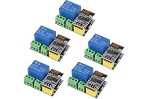 AITRIP 5pcs ESP8266 WiFi Relay Module with ESP-01S Relay Adapter Module for Smart Home Devices Connect Fan Illuminator Smart Switch Phone App Remote Control Switch Wireless Transceiver