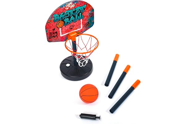 Simba 107407609 - Basketkorg med Stativ - Justerbar höjd till 160 cm, basketkorg med nät boll 16 cm & pump Ingår, Från 4 år