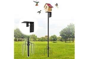 DAKEPOLE Support de mangeoire à oiseaux, 180 cm de long, avec 5 dents, pour l'extérieur, réglable, kit universel de colonnes de montage pour station météo