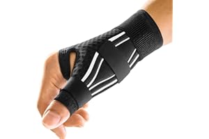 FREETOO Tutore Pollice Destro e Sinistro Ergonomico per Tendinite, Tutore per Rizoartrosi Pollice e Dito a Scatto, Supporto pollice per Sindrome di De Quervain, Frattura, Distorsione (S/M Bianco/Nero)