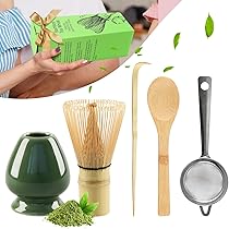 Set Matcha 5 Pezzi - Frusta Bamb&ugrave;, Cucchiai E Setaccio Per T&egrave; Matcha Autentico