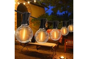 FORTAND Catena Luminosa Esterno, 15M 30+2 Plastica G40 LED Lampadine Luci da Esterno Giardino Impermeabile Luci Stringa Lampadina Bianco Caldo Infrangibile Filo Lampadine Esterno & Interni Decor per Giardino