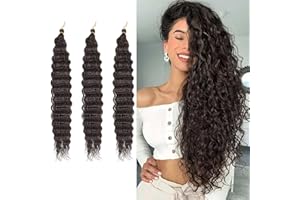 SHIHERESH Ocean Wave Crochet Hair Extensions Deep Wave Braiding Crochet Hair Curly Crochet Hair Extensions Crochet Braids Hair Extensions Curly Synthetic Braiding Crochet Hair for Women