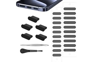 KkvoGmle 9-teiliges Set Handy Staubschutz, Anwendbar auf USB C Staubschutzstecker, Lautsprecher Handy Reinigungsset, Schwarz Reinigungsbürsten Set, Telefonhörer Reinigungswerkzeug