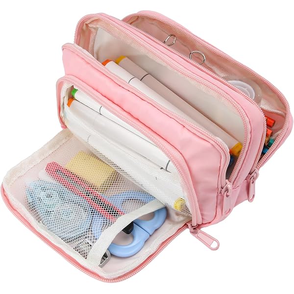 Astuccio Con Fiocco Rosa Per Ragazze – Portapenne In Cotone Trapuntato, Trousse Da Viaggio E Organizer Scuola