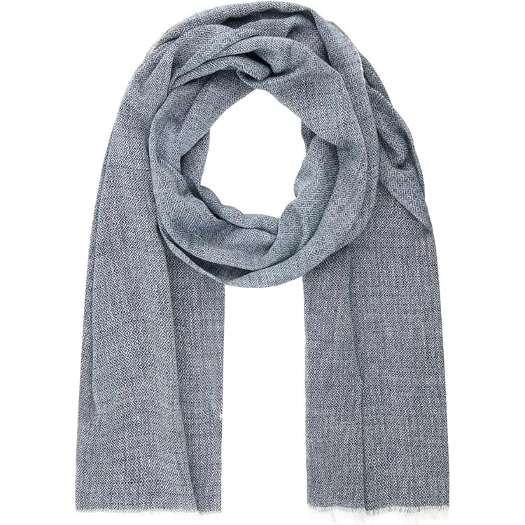 Herren Schal Grau-Schwarz - Leichter Webschal Aus Viskose Mix | 190cm Lang | Dünner Schal Für Herren