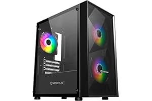 UNYKAch Caja Micro ATX Gaming MIR B200, Cristal Templado, Tres Ventiladores ARGB y Tres Puertos USB