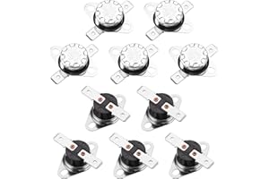 sourcing map KSD301 Thermostat 60°C/140°F 10A Normally Closed N.C Adjust Snap Disc Temperature Switch for Microwave,Oven,Coffee Makers 2pcs,Bakelite Material