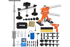 VEVOR 69 PCS Dent Repair Kit, Auto Car Body Paintless Dent Removal Tool Kit, Golden Lifter, Bridge Puller, Slide Hammer Tool