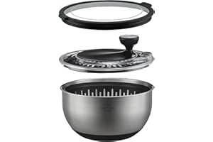 SILBERTHAL Centrifugadora ensalada Acero Inoxidable 4,5L con tapa hermética - Lavable en el lavavajillas - Antideslizante - Escurridor Lechuga Grande
