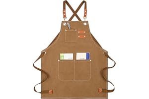 MAIGO Kids Apron - Waterproof Cotton Canvas Kids Apron with Pockets, toddler boy aprons, Kids Aprons for Cooking, Chef Pinafore for Kids age 8 9 10 11 12, Pinafore for Kitchen Baking Painting