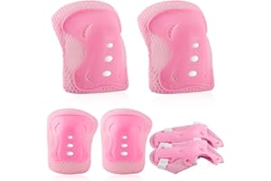 HEEDPEIUR 6 Stück Kinder Schützer Set Knieschoner Kinder Inliner Knieschützer 3 in 1 Protektorenset-Skateboard Schutzausrüstung mit Ellenbogenschoner Handgelenkschoner Rollschuhe Kniepolster für Roller,Skating