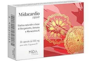MIDA FARMA Bergamotto, Riso Rosso e Annona | Azione Statina-Like 100% Naturale | 30 Capsule per 30 giorni