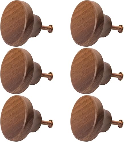 10 Pomelli Armadio In Legno Noce 30mm - Maniglie Per Mobili Cucina Cassetti - Foto 3