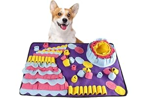 EUTEEWAL Snuffle Mat for Dogs Feeding Mat Interactive Puppy Puzzle Toy Pet Nosework Training Play Mats for Stress Relief Purple