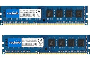 TECMIYO 16GB (2x8GB) Memoria RAM DDR3 16GB RAM PC3-12800U/PC3L-12800 DDR3L 1600MHz UDIMM CL11 1.35V/1.5V 240Pin Non-ECC Unbuffered 2RX8 Dual Rank Desktop Memory Ram Module
