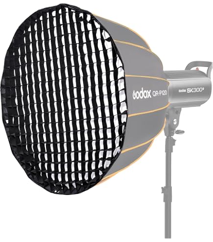 Softbox Parabolique Bresser 90 Cm Avec Quick Lock - Grille Nid D'abeille Incluse - Compatible Monture Bowens