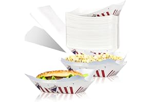 KVITTRA Grease Resistant 2 Lb Paper Food Trays 100 Pack, Disposable Paper Food Tray for Carnivals, Fairs, Festivals, and Picnics. Holds Nachos, Fries, Hot Corn Dogs, Ice Cream and Chicken Tenders
