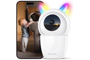 CZEview 3MP Babyphone mit Kamera, Baby Camera mit APP, 360 Baby Kamera WLAN, Mensch/Schreierkennung, Schlaflieder, Nachtsicht, Temperaturanzeige, Gegensprechfunktion und 2.4/5Ghz WiFi (weiß)