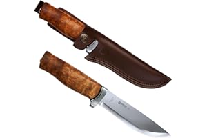 HELLE NORWAY Couteau HELLE GT, lame 4,84 pouces, manche en bouleau madré