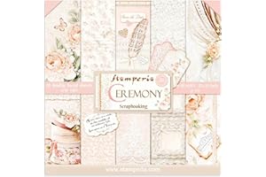 STAMPERIA Bloc Papier Scrap double Face 10 feuilles 30,5x30,5 (12"x12") - Cérémonie multicolore SBBL42