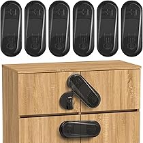 ECHOCUBE Kindersicherungen 10 Stück - Verstellbare Schrankschlösser Mit 3M Kleber Für Küche & Bad