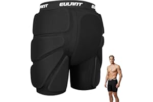 EULANT Pantaloncini Protettivi Imbottiti per Snowboard, Sci, Pattinaggio su Ghiaccio, Roller, Biker, Protezioni 3D per Anca, Fondoschiena, Coccige
