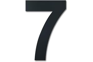YWONOBY Large Brushed Modern House Number -8 Inch 203mm Height Black, Made of Solid 304 Stainless Steel, Floating Appearance and Easy to Install (Number 7 Seven)