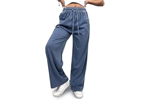 vittorio y Pantaloni Donna Estivi Larghi Vita Alta Pantaloni Tuta Donna Eleganti