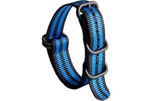BINLUN Nylon Correa de Reloj de Nailon Military G10 Premium Ballistic Multicolor Bandas para Hombres Mujeres 18 mm 19 mm 20 mm 21 mm 22 mm 23 mm 24 mm con Hebilla de Acero Inoxidable Plateado/Negro