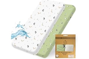 LILLY BELLY Spannbettlaken 60x120, Packung mit 2 wasserfesten Sheets – 60 x 120 cm