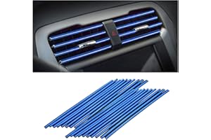 8sanlione 20 Pieces Car Air Conditioner Decoration Strip for Vent Outlet, Universal Waterproof Bendable Air Vent Outlet Trim Decoration, Suitable for Most Air Vent Outlet, Car Accessories (Ice Blue)