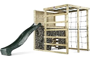 Plum Climbing Cube Wooden Play Centre with Climbing Wall, Den & Slide