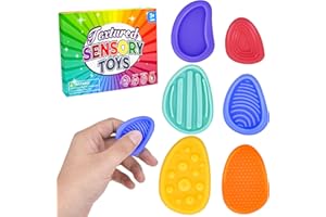 Vibbang 6 Pcs Sensory Stone, Fidget Toys for Kids Adults,Worry Stone Fidget, Textured Soft Worry Stone, Fidget Toys for Kids Adults, Fidget Stress Toys for Anxiety Relief, Fidget Toy for Easter