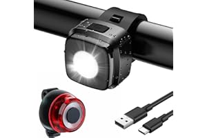 Aufachieve LED Bicycle Light Set, StVZO Approved Bicycle Light Front and Rear Light Bicycle Light Set, 600 mAh Bicycle Light USB Rechargeable, IPX5 Waterproof Bicycle Lights LED Set
