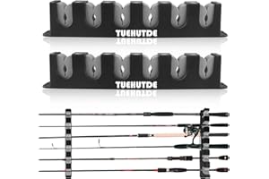 TUEHUTDE Angelrutenhalter, horizontale Rutenhalter Angelrutenständer Wandmontage Angelrutenständer Rutenaufbewahrungsständer für Garagenraum, Boote, Garage (Grau - 1 Paar horizontale Rutenhalter)