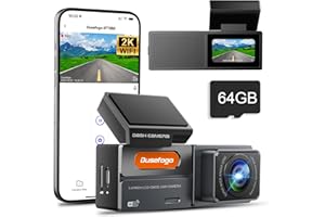 DUSEFOGO Dash Cam Car Front 2K with WiFi Dashcam Auto with 64GB Card,Super Night Vision,WDR, 170° Wide Angle,G-Sensor, Loop Recording,App Control,IPS Screen,24 Hours Parking Mode and Motion Detection