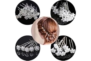 INSPUTOL 20 pezzi forcine per capelli da sposa a forma di U, di fiore, con diamante bianco per donne ragazze, matrimonio